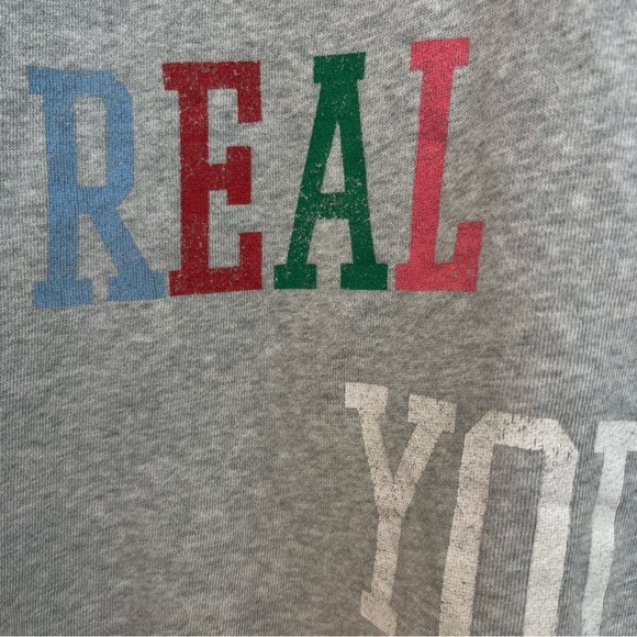 Aerie Oversized pullover hoodie, grey, cotton, back graphic, size M - Picture 8 of 13